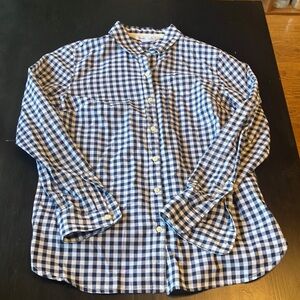 Old Navy Blue and white gingham cotton button up.